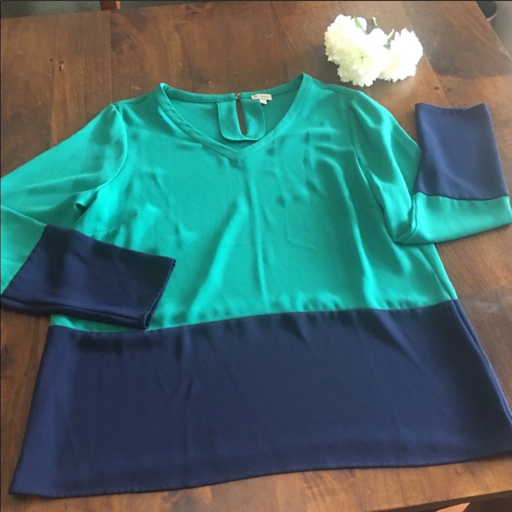 Daniel Cremieux Long Sleeve Color Block Tunic - Picture 3 of 8